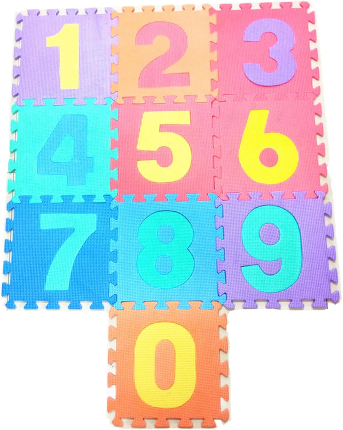 10 Pcs Interlocking Foam Tiles, Kids Foam Play Mat 11.8" Square Numbers Floor Puzzle Eva Numbers Floor Mat Number Tiles for Newborns, Toddlers, Kids,Foam Floor Tiles for Kids