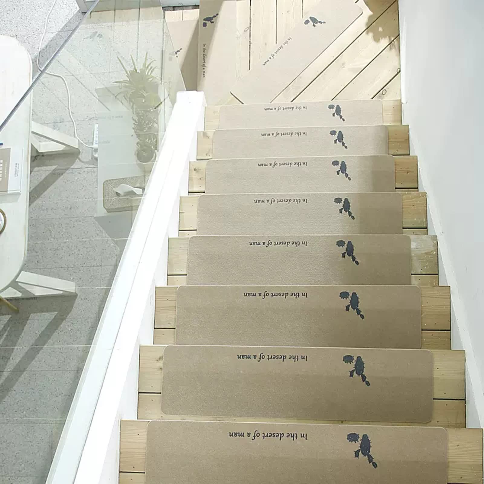 YTBHSHXZ stair treads， Non-Skid Indoor Runner Floor Mat Stair for Kids Elders and Pets(6,10PCS)
