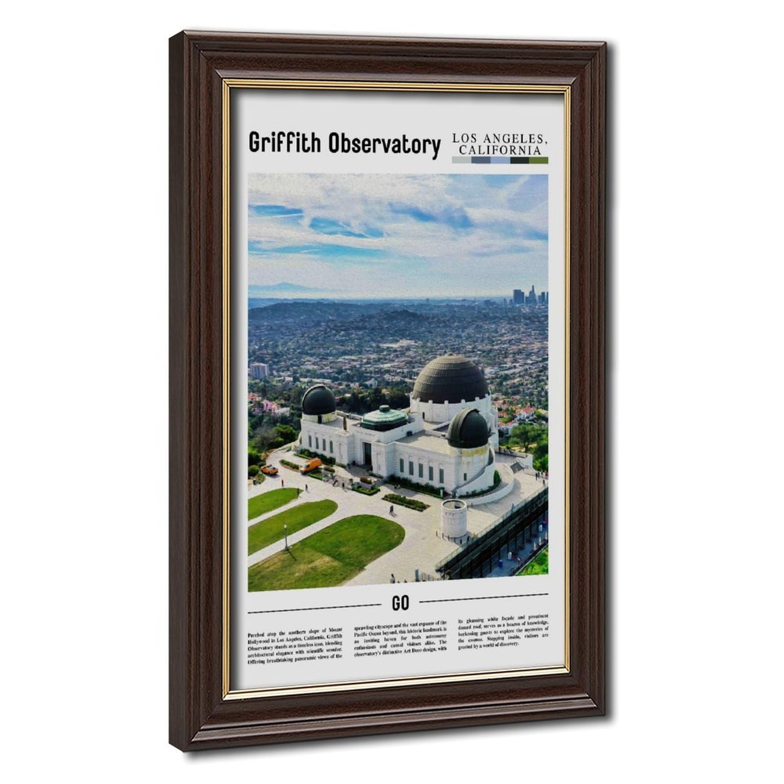 Wcyb Mokume Gane Frame Griffith Observatory Los Angeles California The United States Of America Scenery Travel Posters Prints Canvas Deco Paintings Wall Art Hangable Frame 2