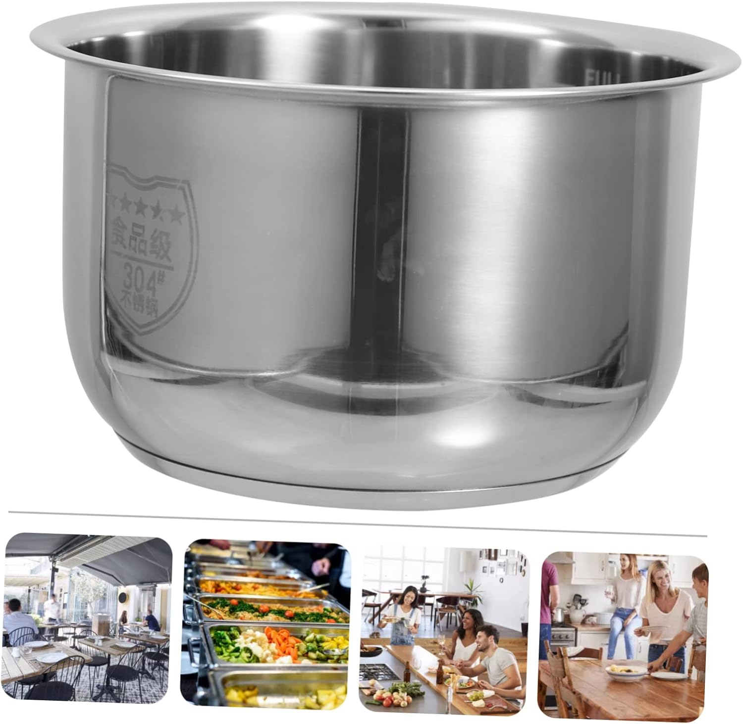 Rice Cooker Liner Instant Rice Cooker Rice Container Stainless Steel Rice Cooker Nonstick Inner Pot Rice Inner Cooking Pot Electric Rice Inner Tank Electric Cooker Supply Rice Pot