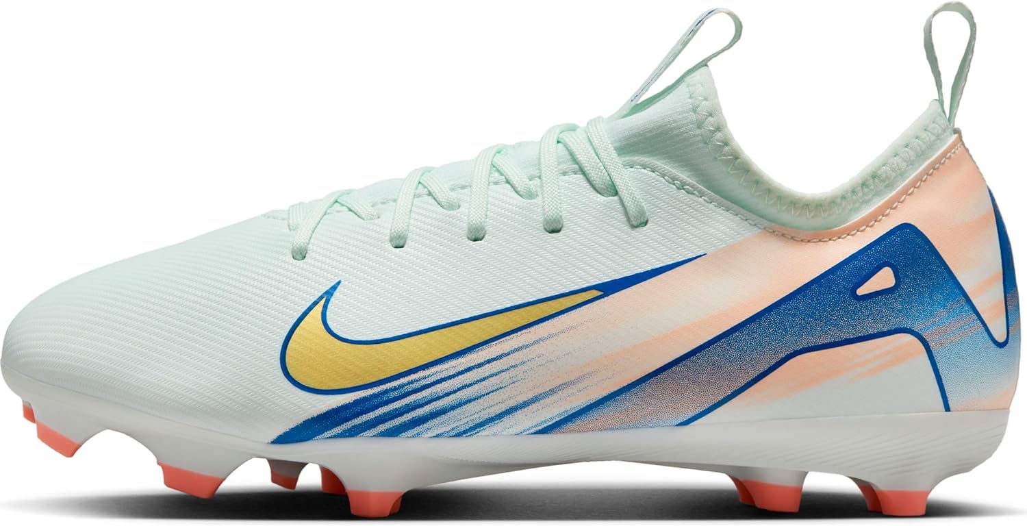 Nike Jr. Vapor 16 Academy Mercurial Dream Speed Big Kids' MG Low-Top Soccer Cleats (FZ1611-300, Barely Green/Crimson Pulse/Metallic Gold Coin) Size 6