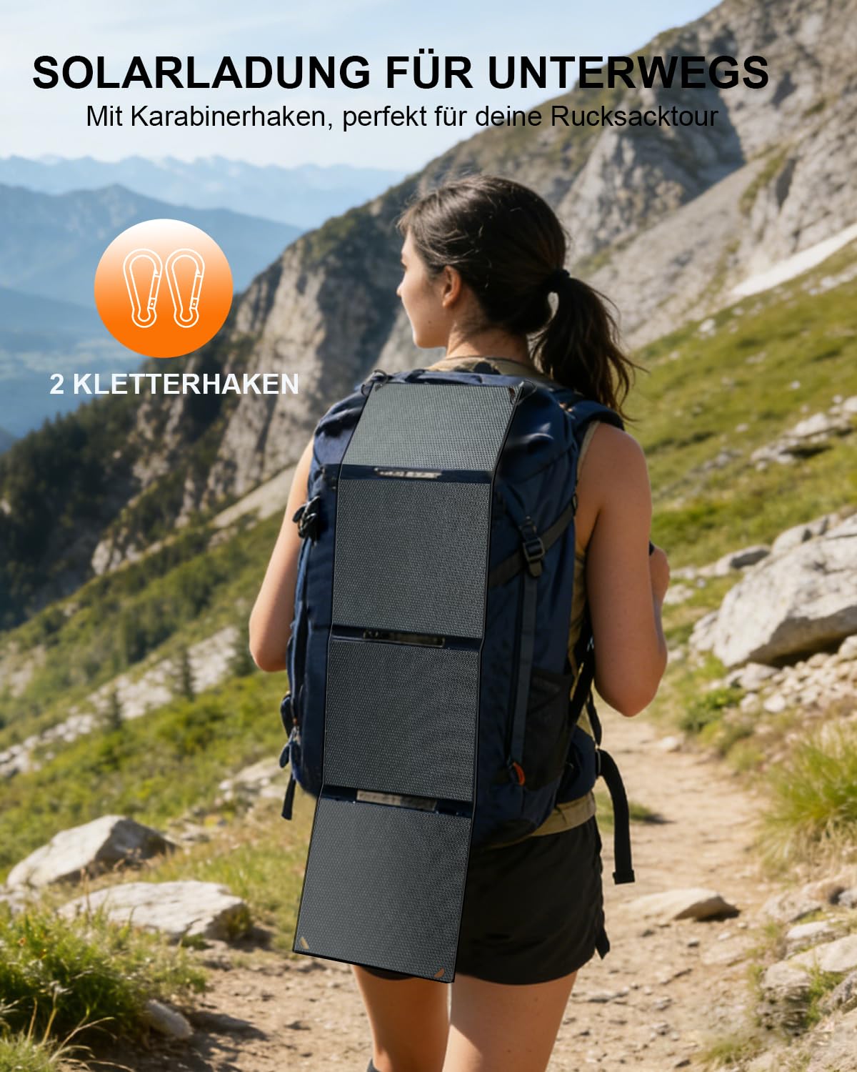 ELECAENTA 30W ETFE HPBC Solar Ladegerät 2-Port USB-C PD20W QC3.0 IP68 Wasserdicht Faltbar Solar Panel für iPhone/Android Handy, Smartphone, Tablet, Powerbank, Kamera, Outdoor, Camping, Reisen, 0.5kg