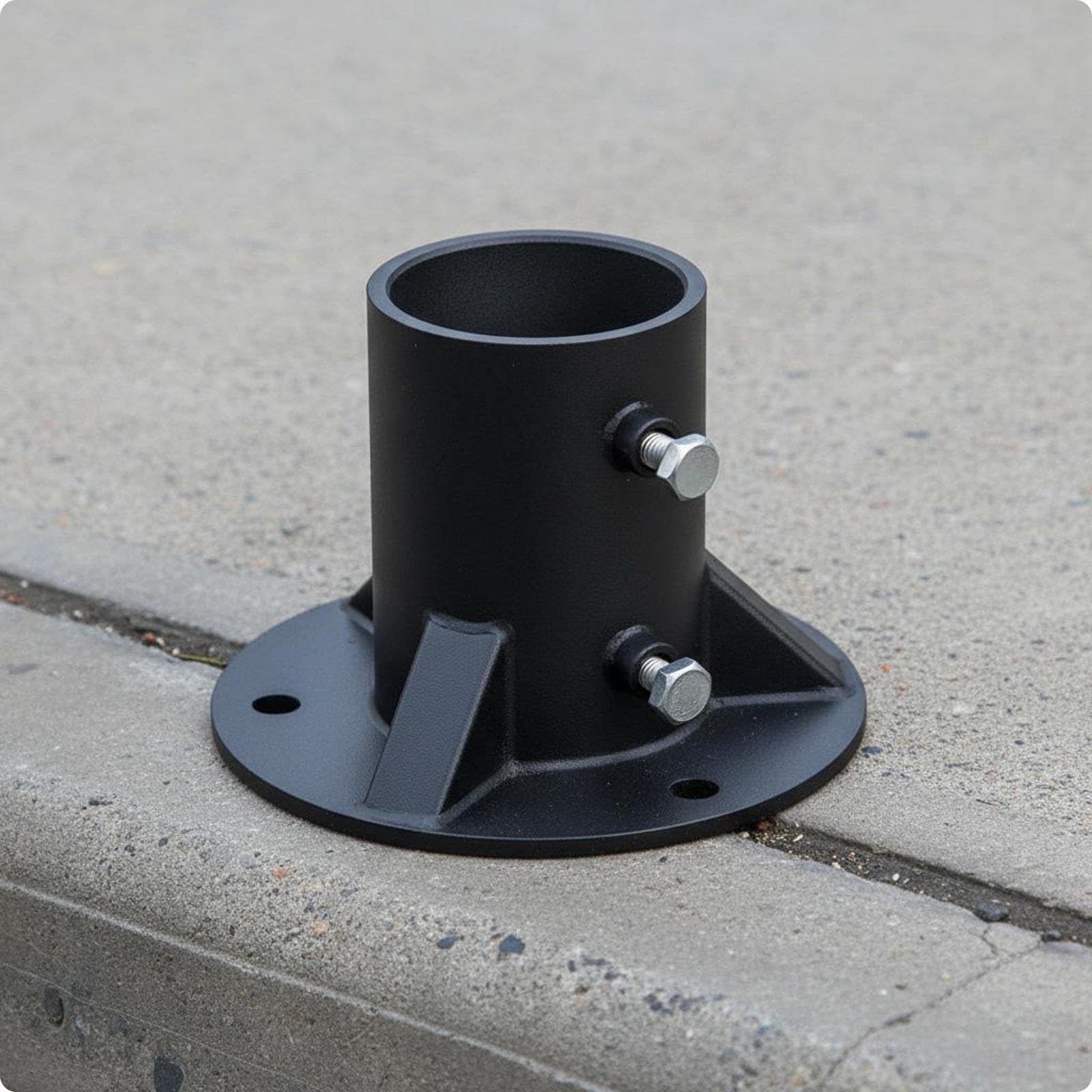 Chain Link Fence Post Floor Flange Powder Coated Fence Post Mount Flange Heavy Duty Steel Column Base for Flagpole Setup B-65mm-picture-18
