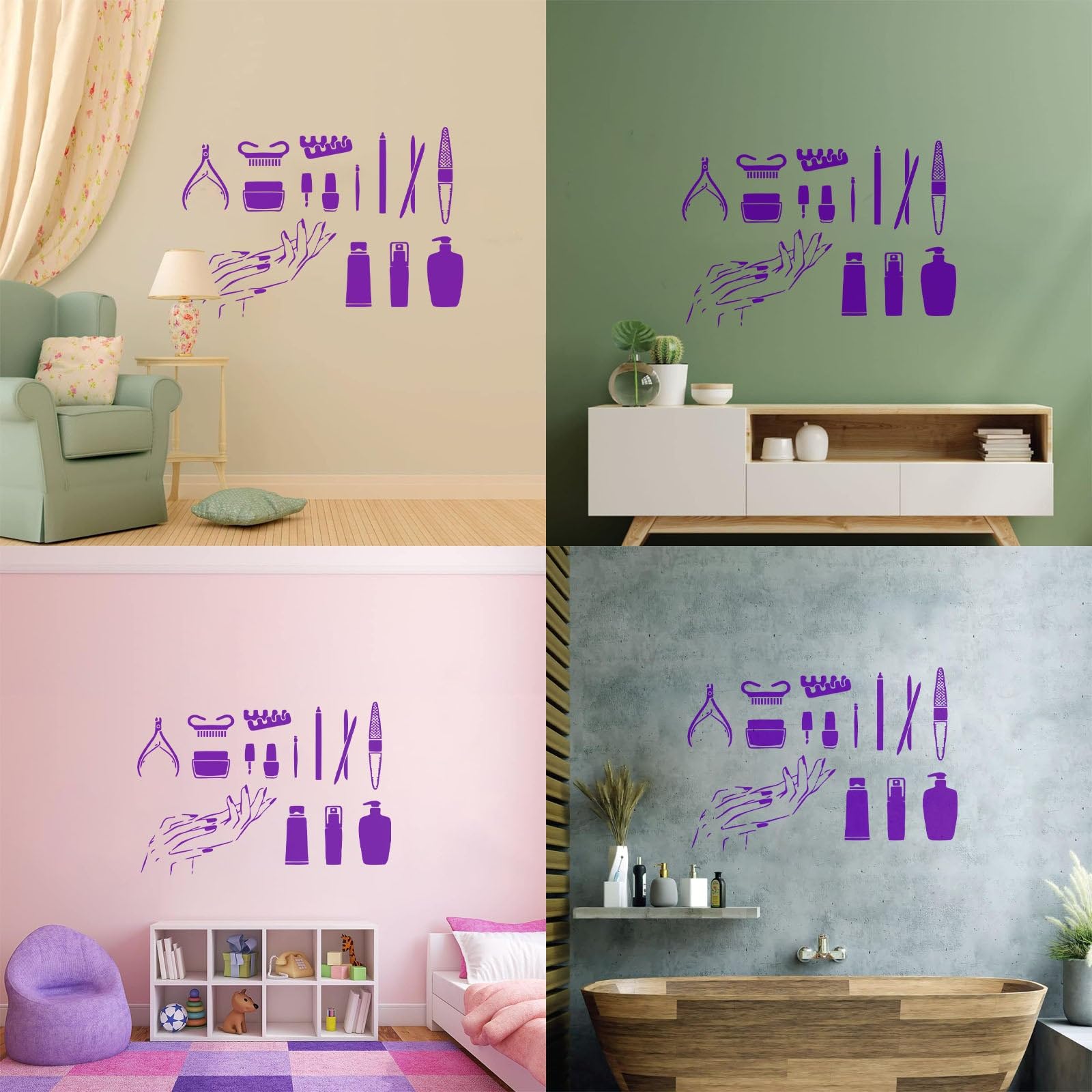 Nails Polish Tools Removable Wall Sticker Nails Studio Decoration Manicure Nails Design Wall Decal Nail Art Tools Mural Extra Large - Image 3