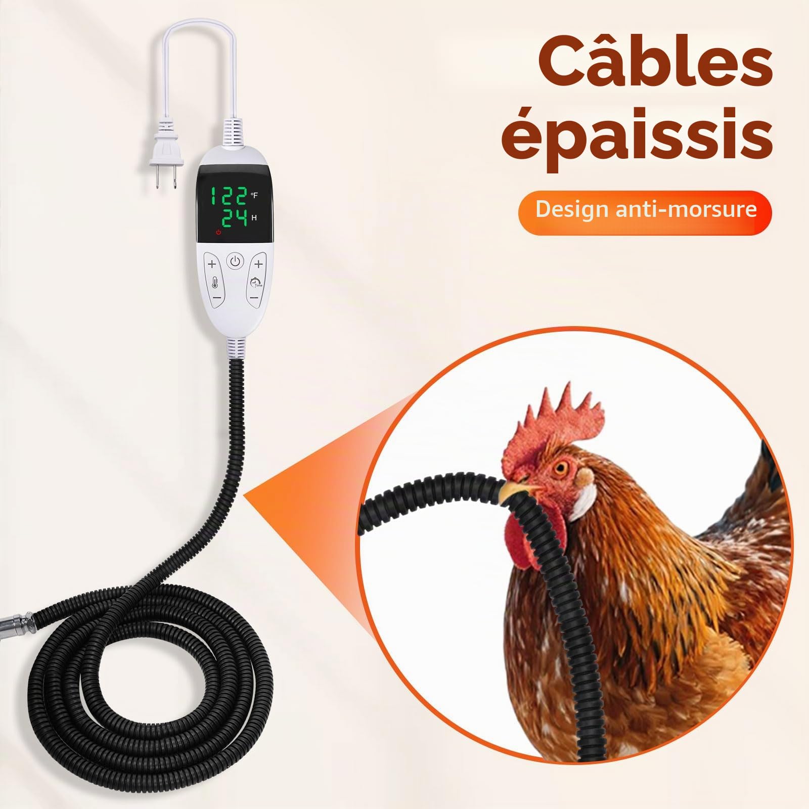 Chauffe-Abreuvoir Volaille Ø 30 cm Acier Inoxydable