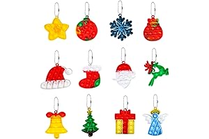 12Pcs Christmas Mini Push Pop Bubble Fidget Toy