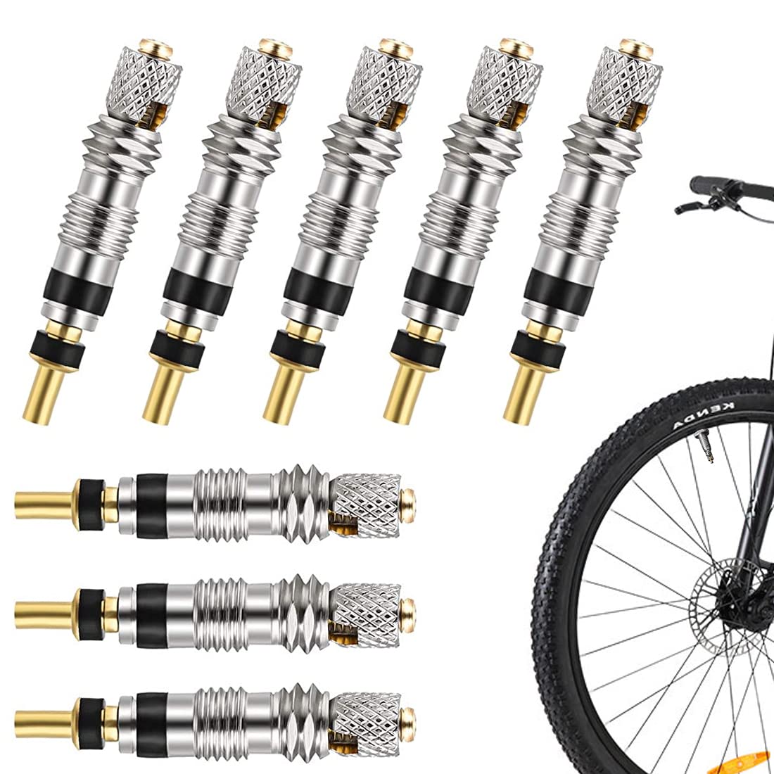 8 Pezzi Valvola Nucleo Valvola Nucleo Valvola Pneumatico, Valvola Nucleo Valvole MTB Presta Valvole Universale Nucleo Valvola Pneumatico per Tubeless Road Bike MTB