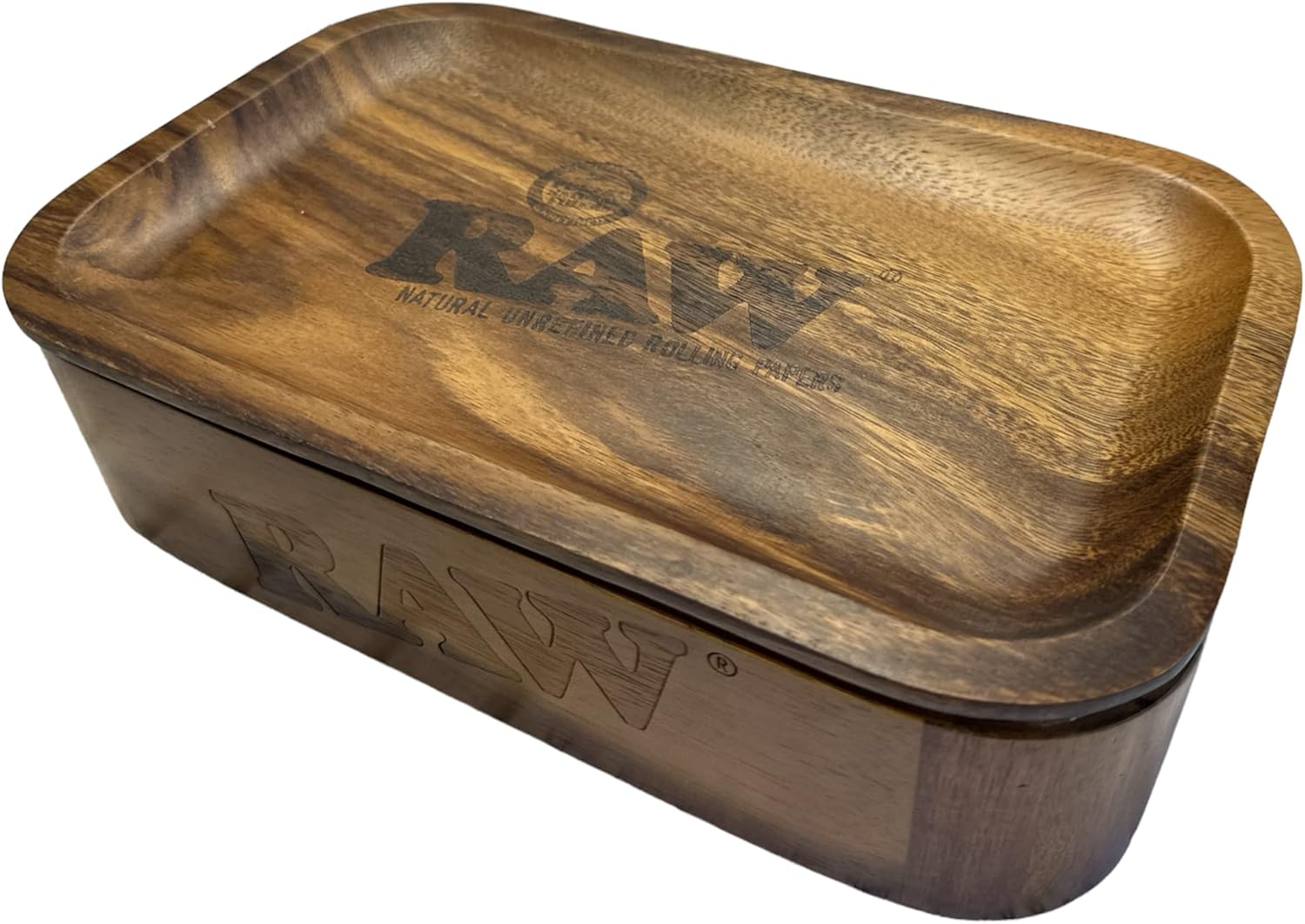RAW 20449 Cache MINI-17,5 x 12,5 x 8,5 cm Madera Imanes Caja de Madera y Metal Mini Bandeja Forrest como tapa, Madera