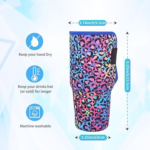Miniatura 2 de AJLTPA Fundas aisladas de neopreno reutilizables, idea para vaso de 40 onzas con asa (solo mangas para tazas) (margarita)