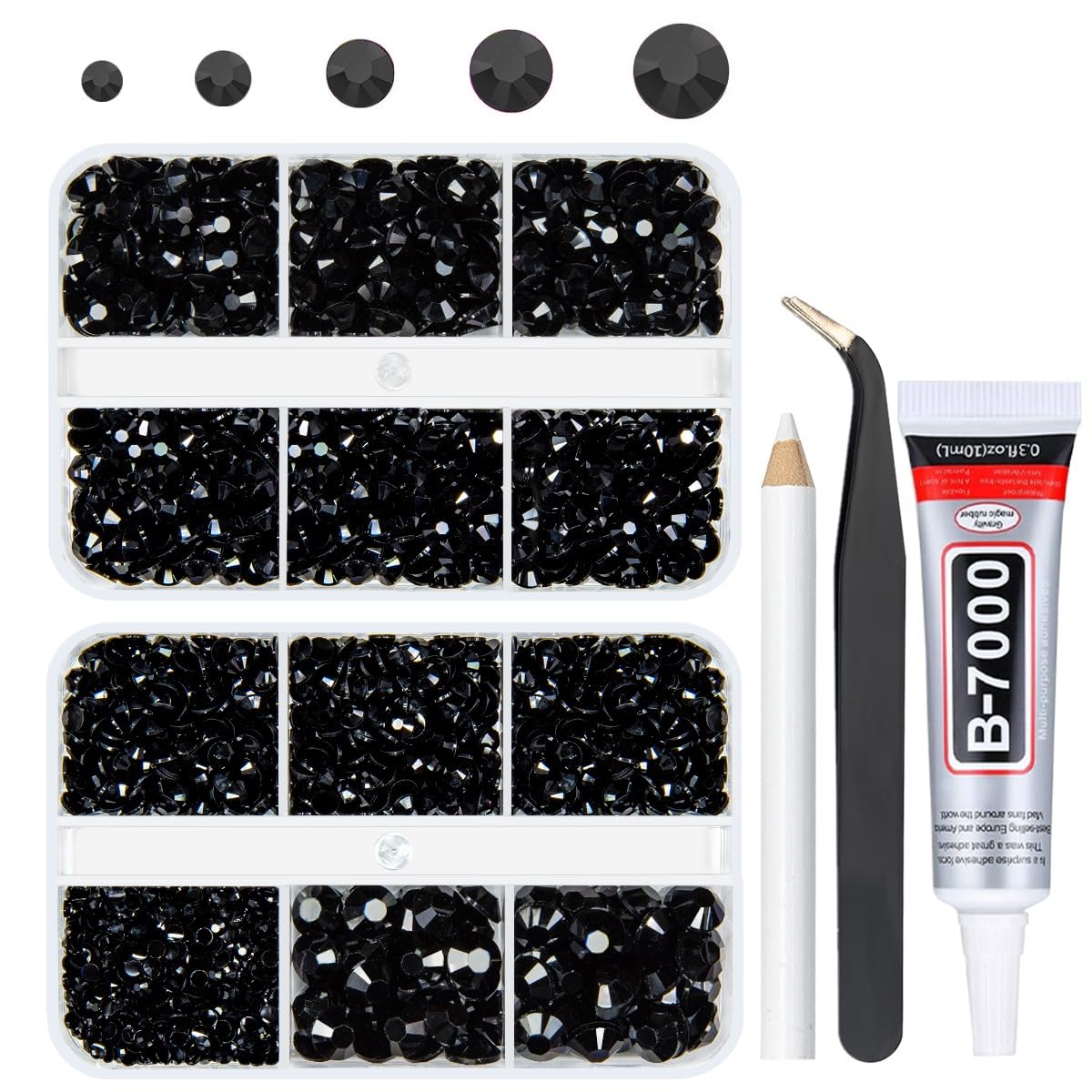 Pure Black Resin Flatback Rhinestones for Bedazzling Crafting 2mm-6mm Flatback Jelly Stones Solid Black Gems Diamonds for Face Eyes Makeup Tumblers Mugs Bottles DIY Crafts Clothes Shoes Phones