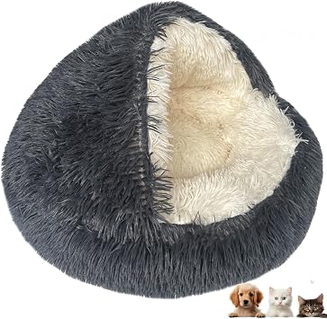 Cozy Cocoon Dog Bed,Cozy Cocoon Pet Bed for Dogs,Cat Bed Round Plush Fluffy Hooded Cat Bed Cave, Cozy for Indoor Cats or Small Dog beds, Soothing Pet Beds Doughnut Calm Anti-nxiety Dog Bed.