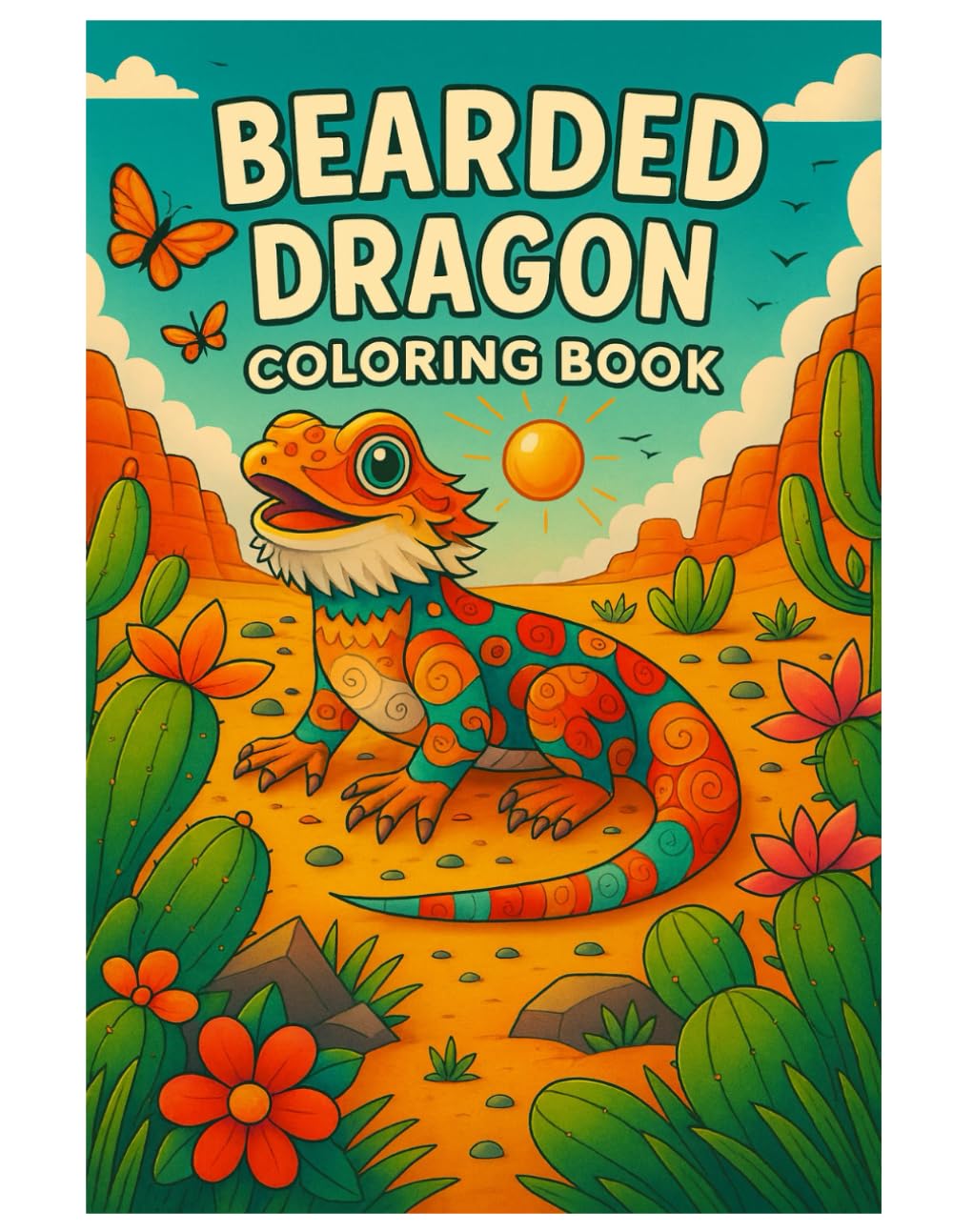 Bearded Dragon Coloring Book: Relaxing Lizard Illustrations for Stress Relief and Creative Coloring