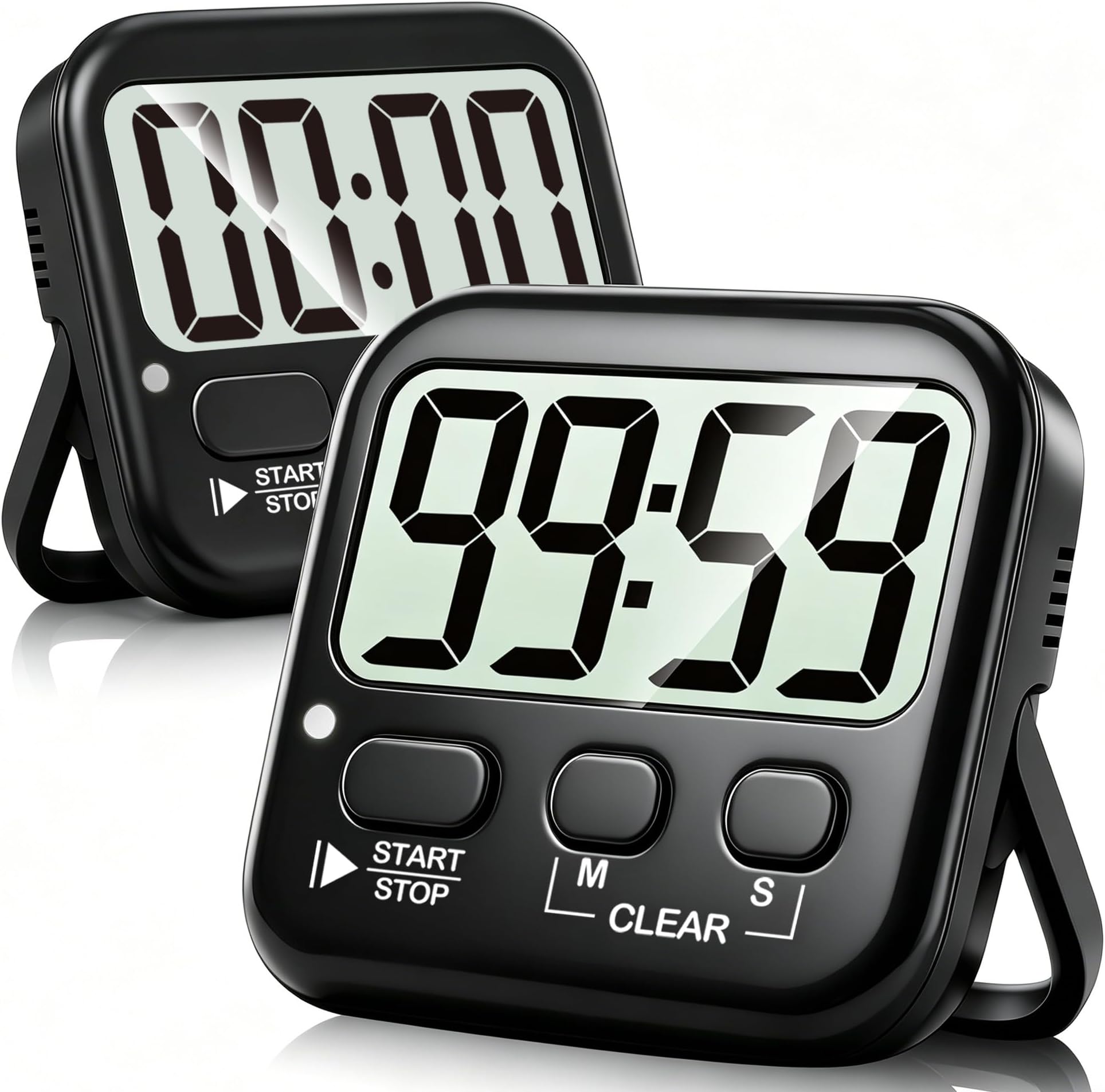 Antonki 2 Pack Digital Timer for Kids, Magnetic Countdown Kitchen Timers for Cooking, Egg, Classroom, Teacher, Exercise, Study, Oven - Battery Included