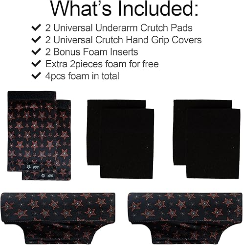 Miniatura 99 de Fundas de almohadilla para muletas para axilas y agarre de mano con mango universal para antebrazo, juegos de cojines acolchados accesorios