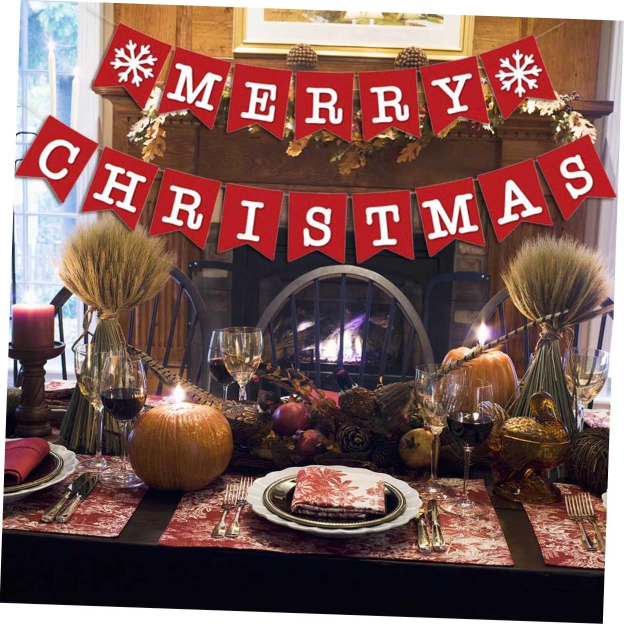 Cabilock 3 Pz Decorazione Natalizia Decorazioni Natalizie Decorazioni Per La Casa Striscioni Interni Decorazioni Del Centro Commerciale Ornamenti Per Ufficio Decorare Natale Rosso