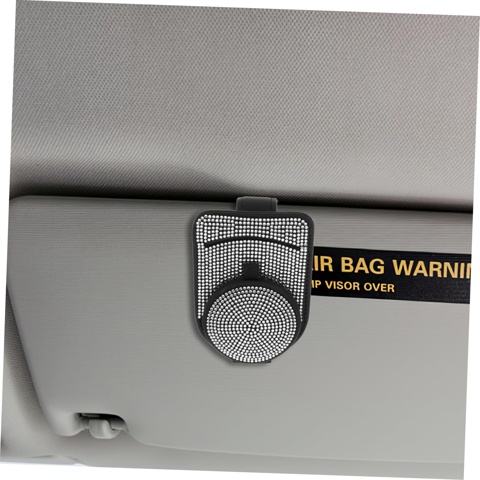Gatuida 3pièces Porte-lunettes De Voiture Avec Strass Support à Clip Pour Pare-soleil Accessoire Esthétique Pour Lunettes De Soleil Et Cartes