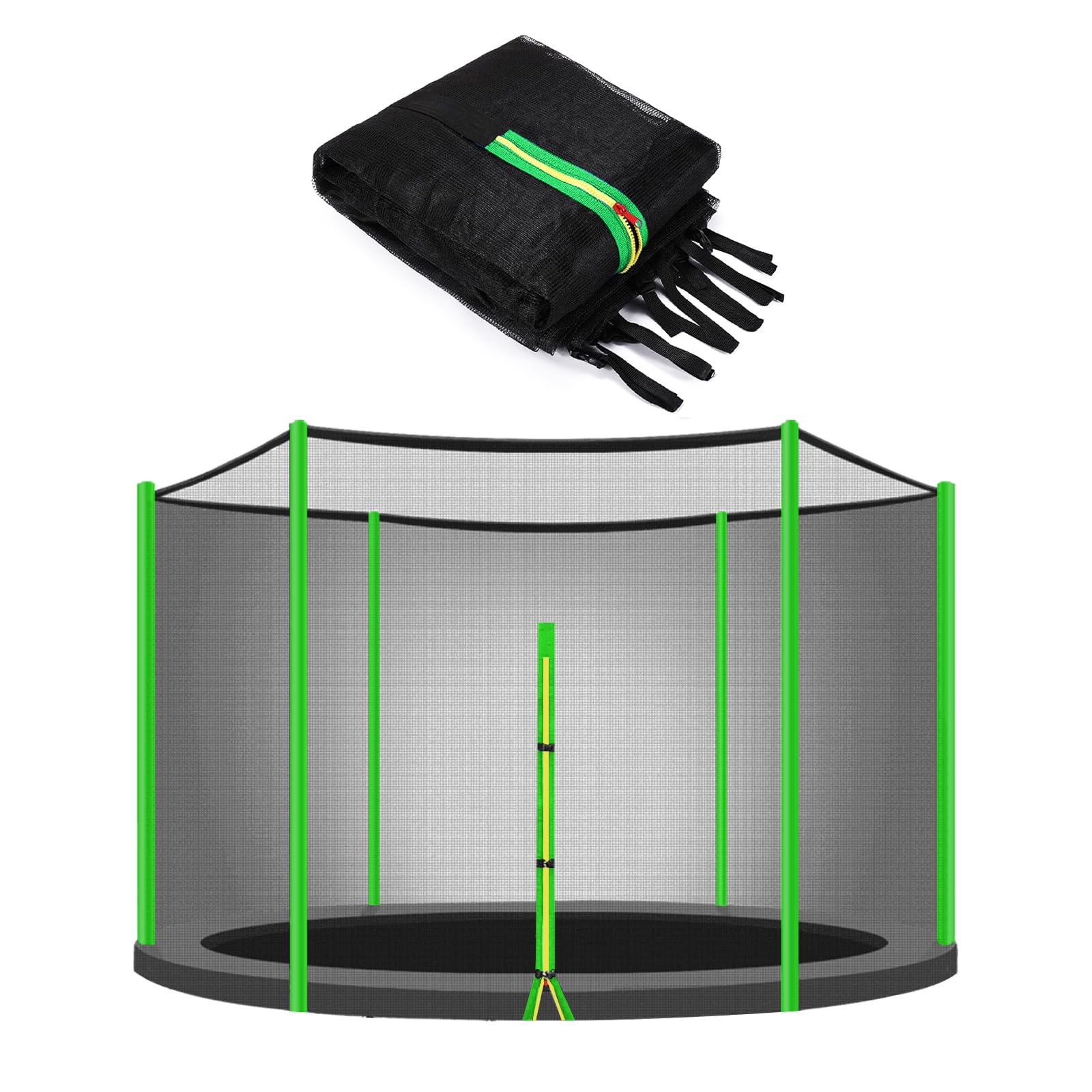 ULTRAPOWER SPORTS Red de Seguridad de Trampolín 244 305 366 397cm Reemplazo de la Red del Cama elástica para 6/8 Postes Rectos - Noir/Bleu/Vert/Rose