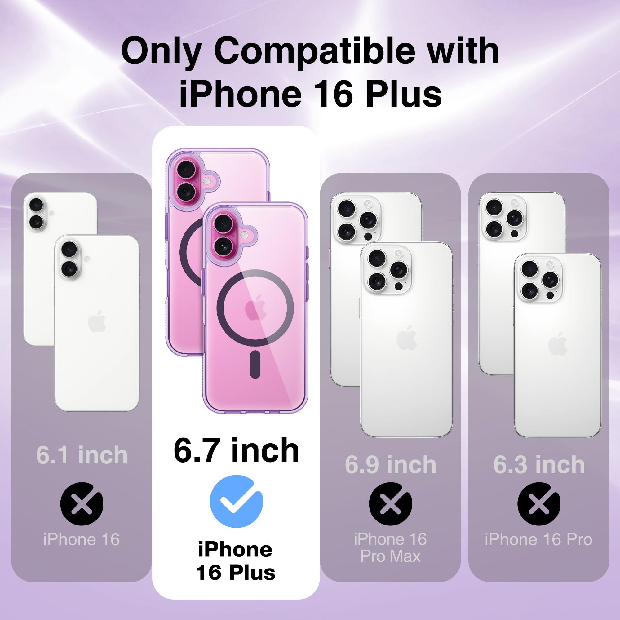 Amazon.co.jp: Supdeal iPhone 16 Plus 用 ケース MagSafe対応 透明な