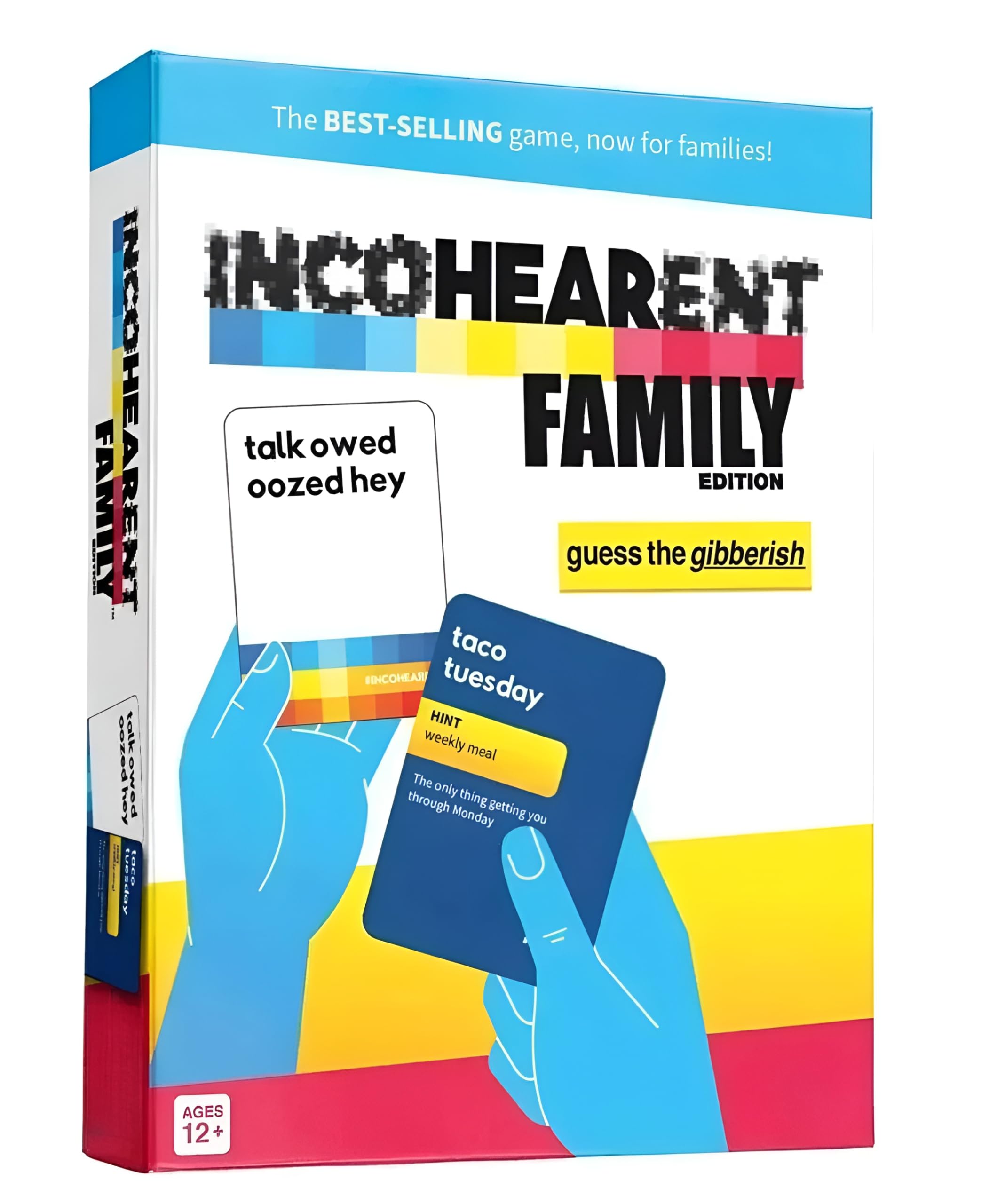 Tickles Incohearent Family Edition Gibberish Guessing Card Game | 400 Cards with Sand Timer | Hilarious Party & Friends Night Game (Ages: 12+ Years, Players: 2+)