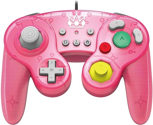 Vista 4 de HORI Nintendo Switch Battle Pad (Peach) GameCube Style Controller Officially Licensed By Nintendo - Nintendo Switch Luigi