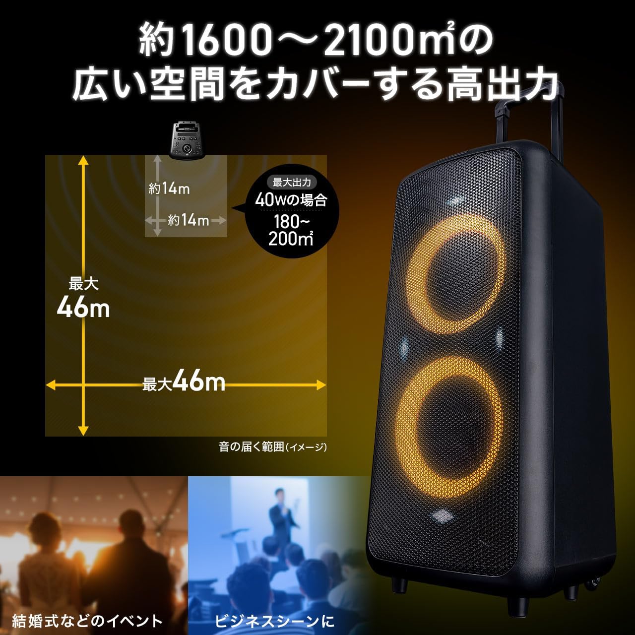 【新品】大型 スピーカー 屋外 イベントパーティースピーカー Bluetooth 楽天市場】【楽天1位受賞】拡声器 ワイヤレスマイク スピーカー
