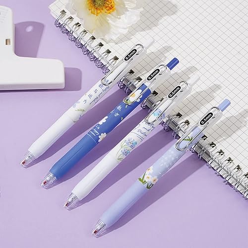 Miniatura 7 de 4 bolígrafos de tinta de gel retráctiles de 0.020 in, bolígrafos de tinta negra de gel para mujeres y niñas, bonitos bolígrafos estéticos de oficina