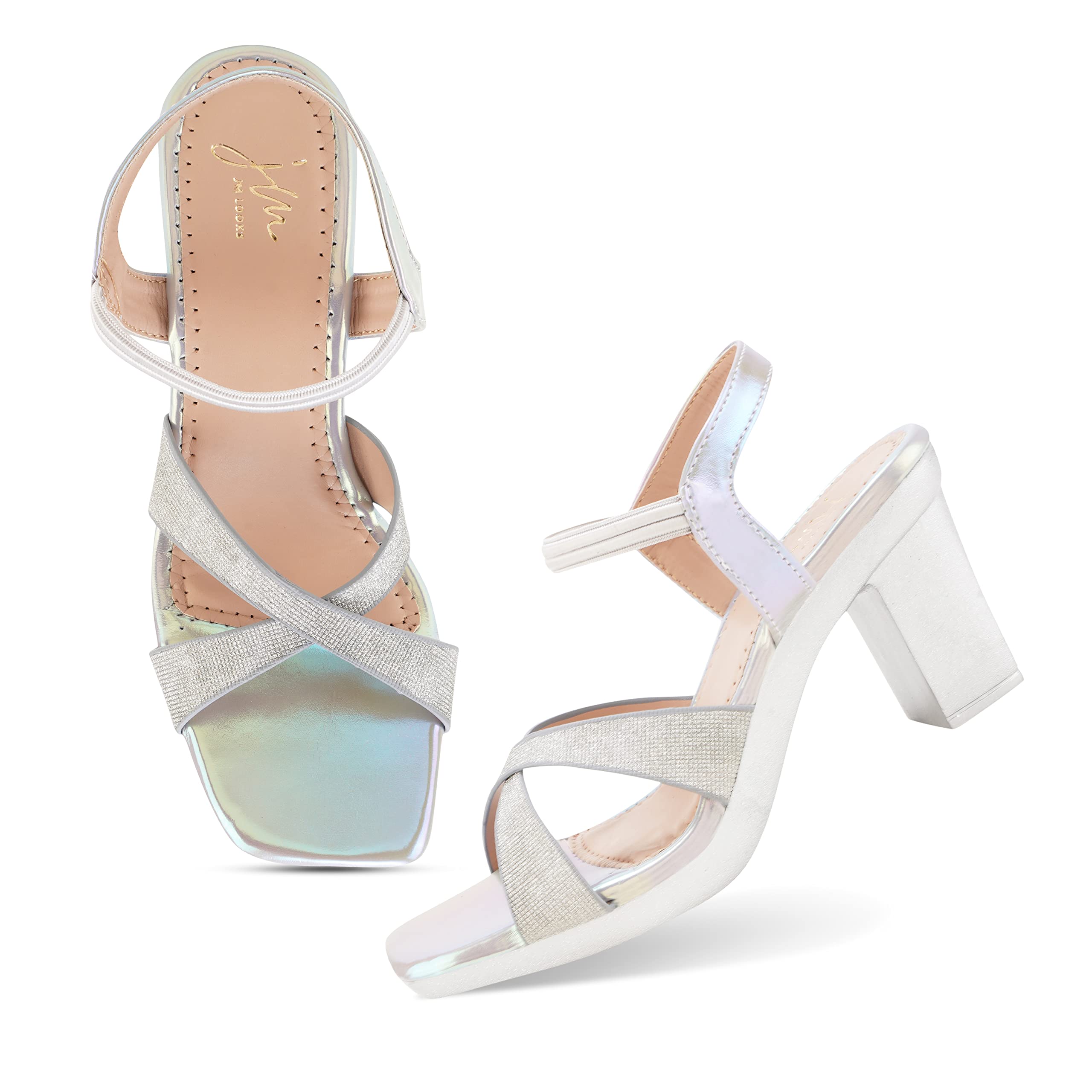 JM LOOKS stylish back Strap Heel sandal for women and girls (B0C37RP1X7) Amazon Price History, Amazon Price Tracker