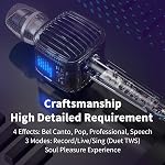 TOSING G6 Wireless Bluetooth Karaoke Microphone,3-in-1 Portable Handheld Karaoke Mic New Year Gift Home Party Birthday Speaker Machine for iPhone/Android/iPad, PC and All Smartphone. (Black)