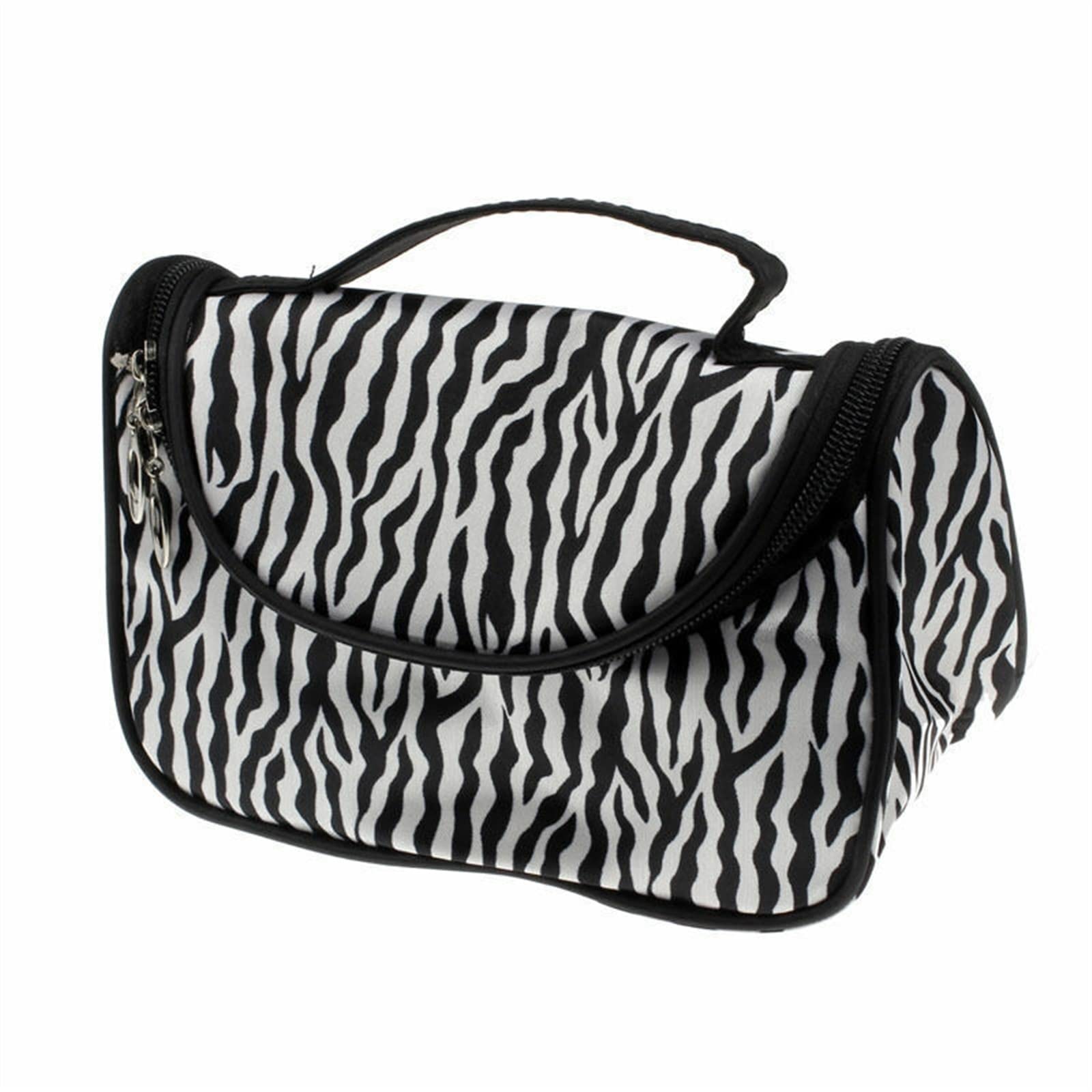 JINGYAN Borse da toilette Women Large Makeup Bag Cosmetic Case Storage Handle Travel Organizer Lady Zebra Striped Bags