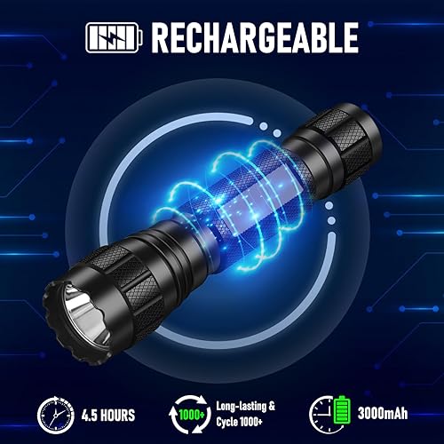 Miniatura 6 de Linterna táctica NX1, potente linterna de policía, 1200LM de alto lumen súper brillante, modo único, portátil, para aplicación de la ley, linterna