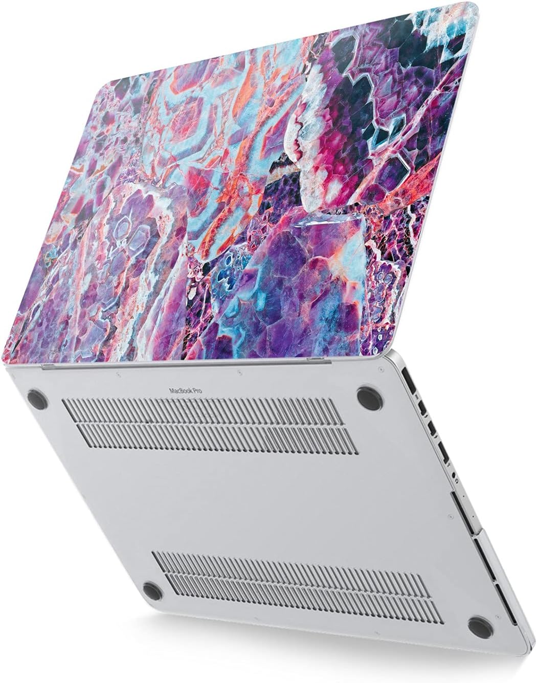 Hard Case Compatible for MacBook Pro 16 14 M3 M2 2023 M1 Pro 13 2022 Air 13 2021 Retina 2020 Mac 11 12 Purple Crystal Beautiful Print Amethyst Laptop Texture Protective Design Trendy Cover