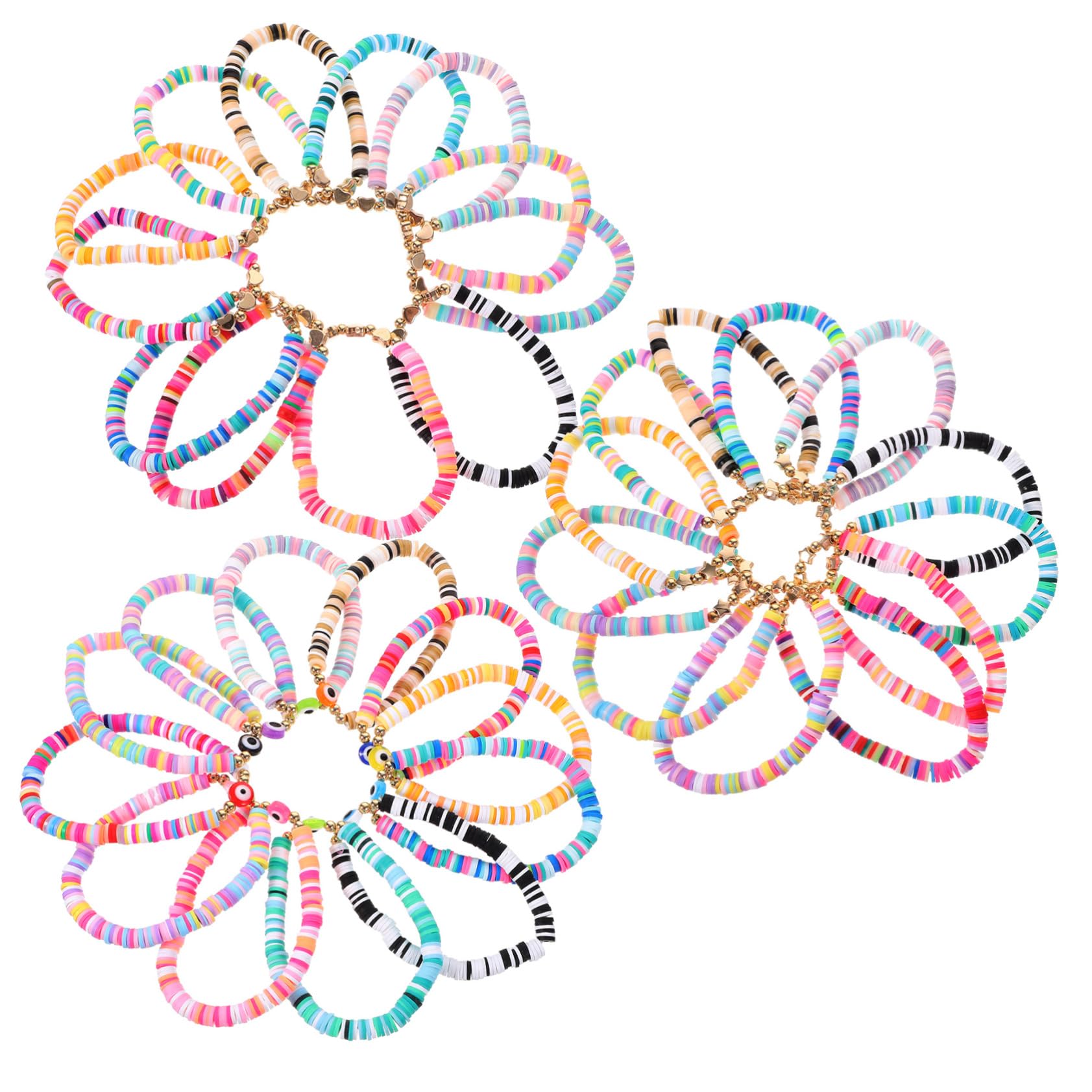 Holibanna 36pcs Friendship Bracelet Aesthetic Bracelets Bead Bracelets Wrist Wristband Jewelry Heishi Bracelets Wristlet Strap Bohemian Beaded Bracelets Miss Polymer Clay Accessories Girl