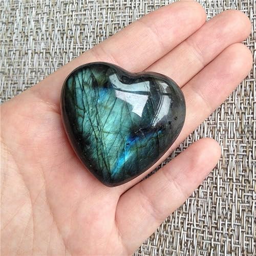 AITELEI Labradorite Crystal Heart Shape Worry Stone for Jewellery Making, Relaxation and Anxiety Relief