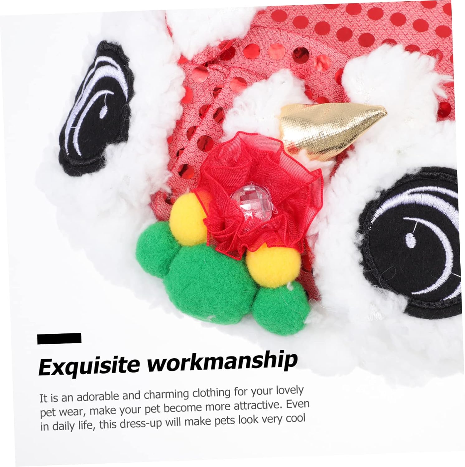 1pc Clothes for Pets Pet Hoodie Jacket Winter Clothes Dance Lion Dog Coat Suit New Year Dog Jacket Cat Winter Hoodies Dance Lion Costume The Cat Polyester The