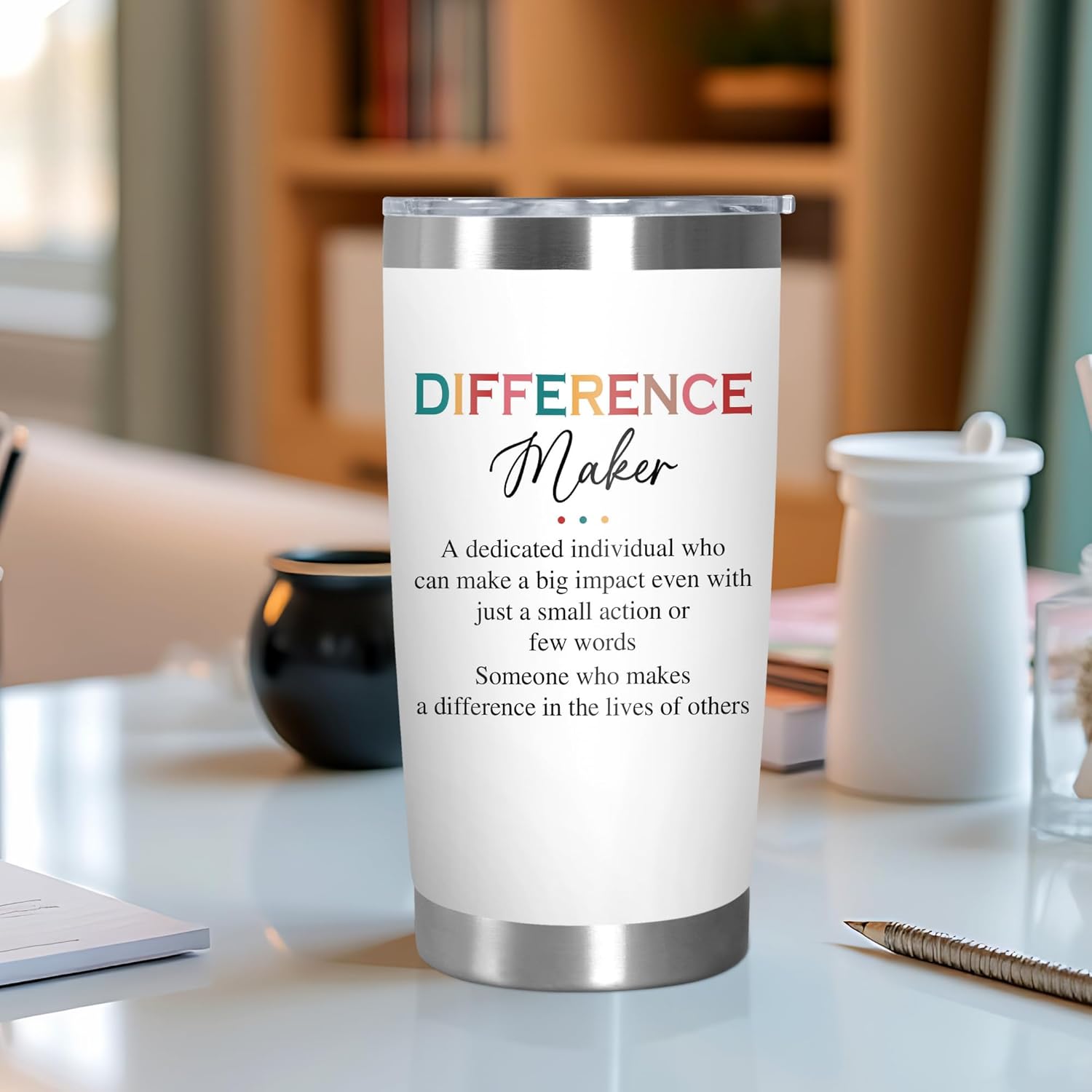 AVERXO Appreciation Gifts for Coworkers - 20 oz Stainless Steel Insulated Tumbler - Birthday Appreciation Inspirational Thank You Gifts for Women Teachers Coworkers Boss Nurses, Difference Maker Gift - Image 4