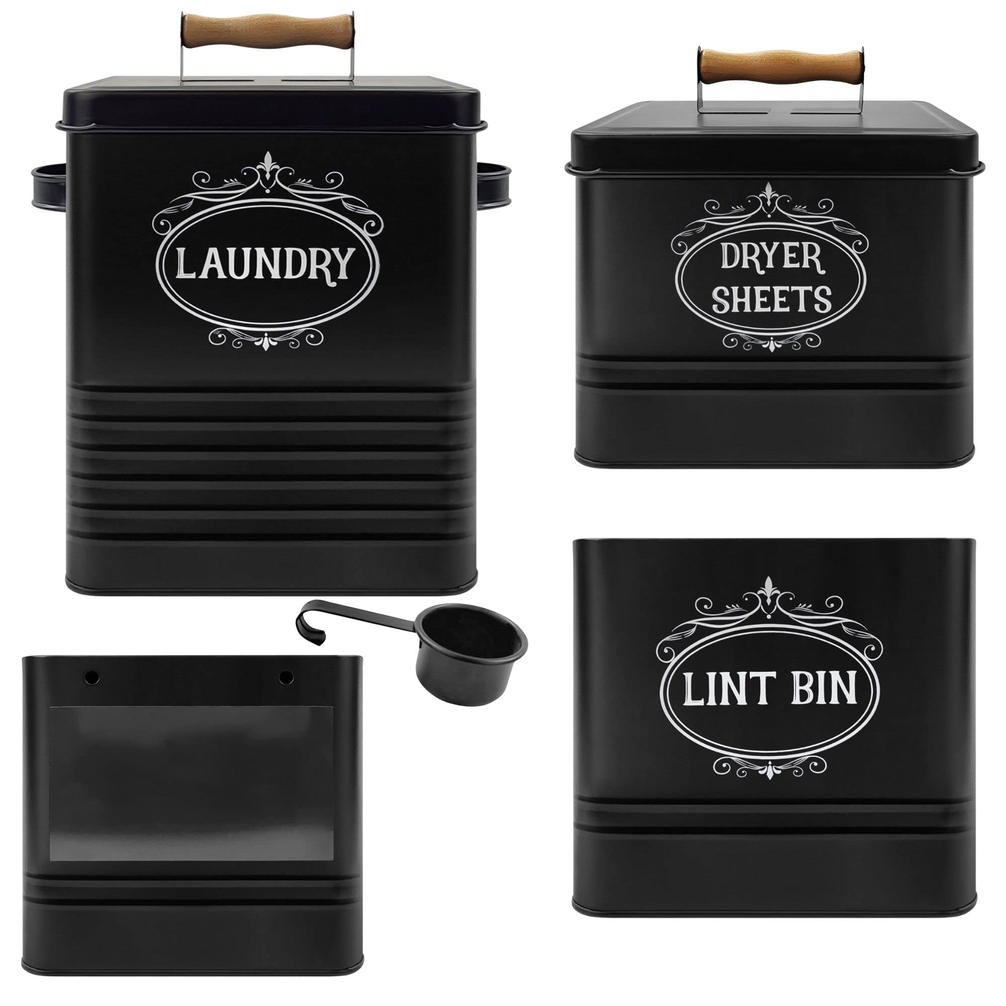 L.J. Manor Lint Bin for Laundry Room Dryer Sheet Holder