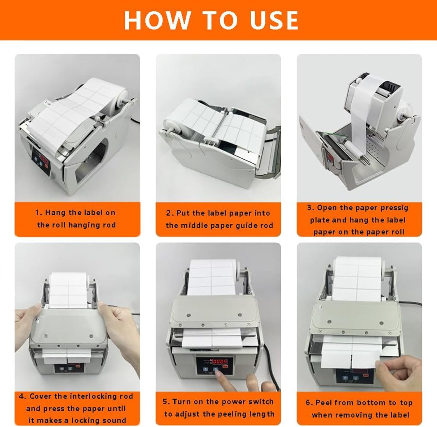 Automatic Label Dispenser,Sticker Separating Machine w/Digital Display, Label Peeling Machine w/0-9999 Counting, 5-100/130/180mm Labels Width, for Efficient (X)
