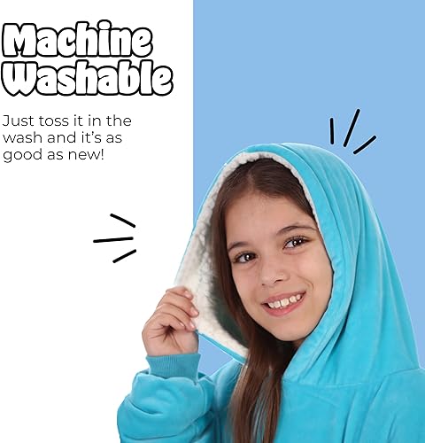 Miniatura 7 de THE COMFY Original Jr para niños  Manta de sherpa de forro polar de gran tamaño con capucha y bolsillo  Vista en Shark Tank