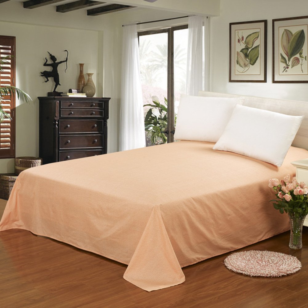 Feuilles double de pur coton lit 2 places grand drap plat 240x265
