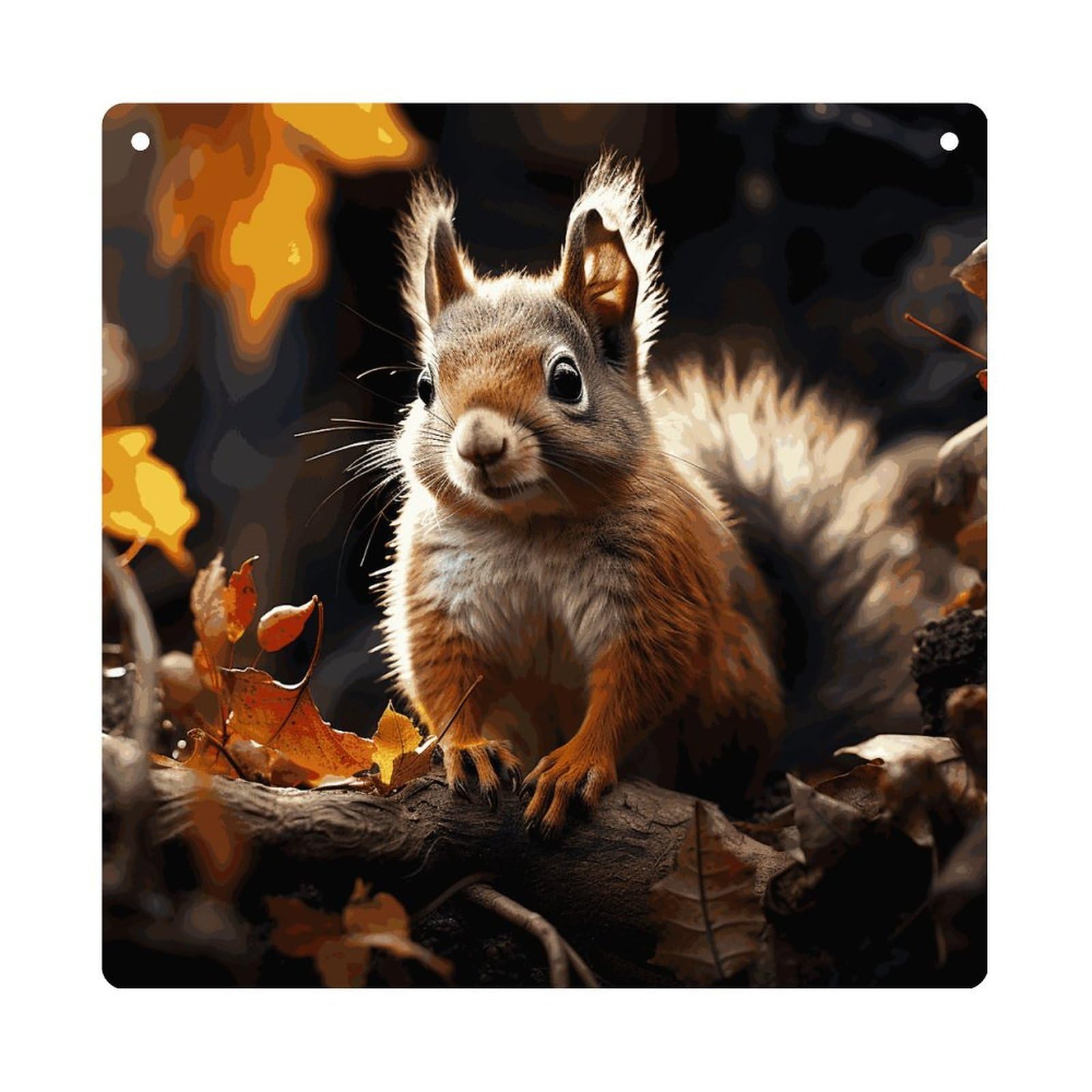 Adfgyerh Style Squirrel In The Woods Hanging Ornaments Window Hanging Modern Acrylic Decor For Living Room Bedroom Dining Room Hallway Office Wall Decor, 8X8 In