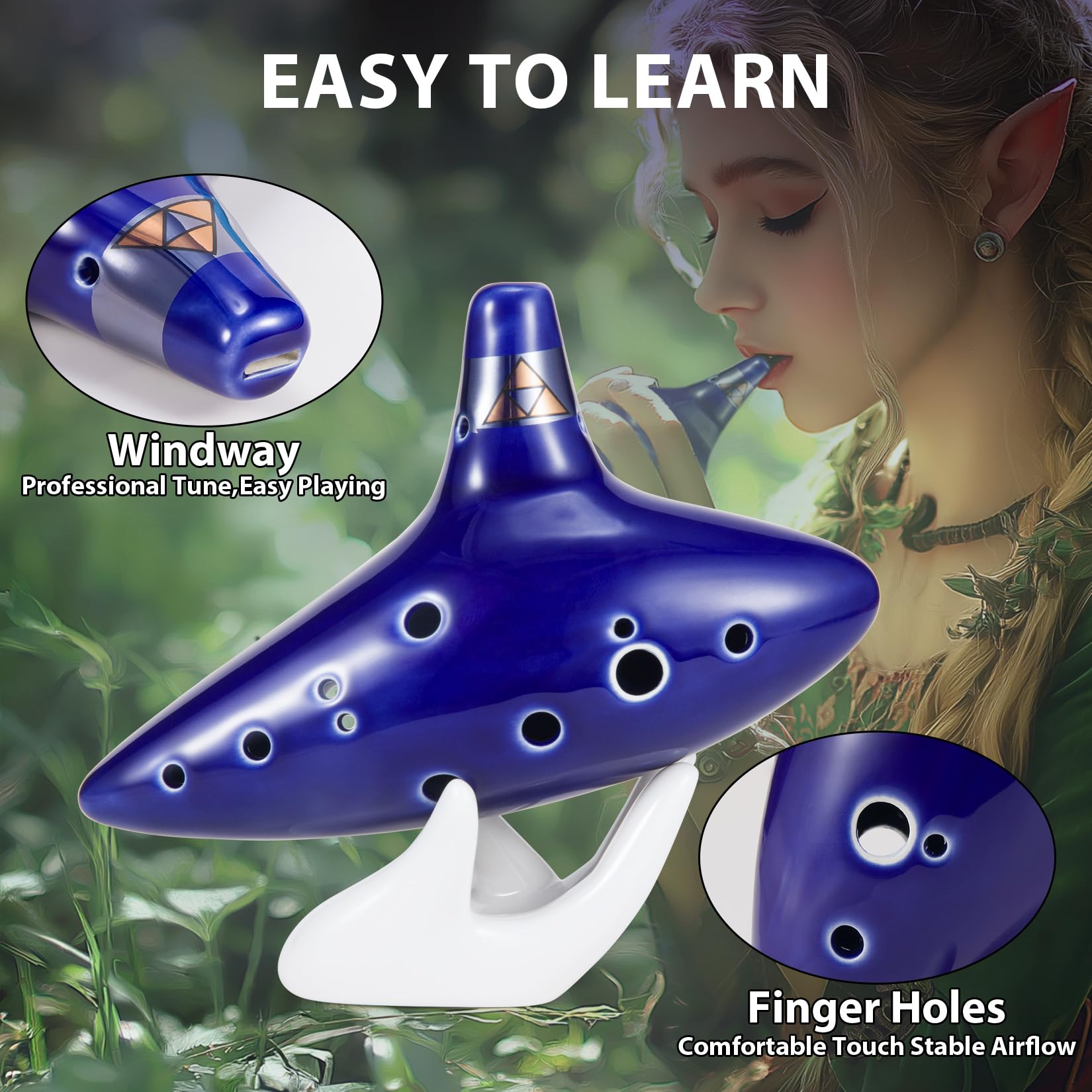 VixxNoxx Zelda Ocarina 12-Hole Alto C, Ocarina of Time Replica - Image 3