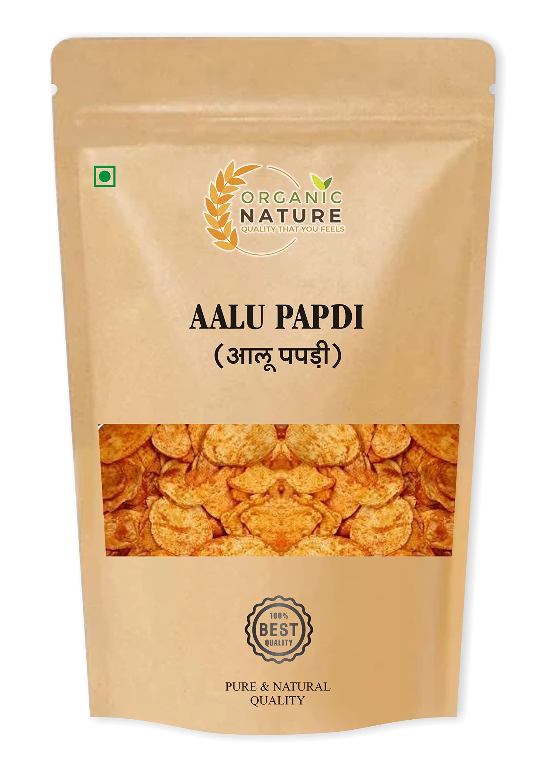 Organic Nature Homemade Rajasthani Famous Aalu Papdi Chips Blended with Red Chilli Spices 900 Gram