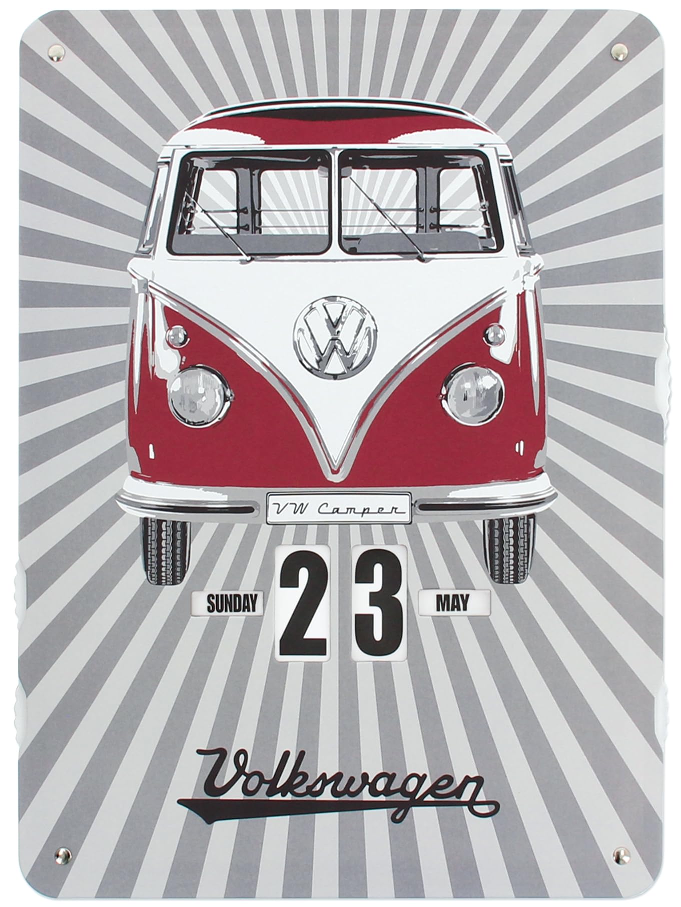 BRISA VW Collection - Volkswagen T1 Bulli Bus Continuous Calendar, Perpetual Calendar for Hanging (37 x 27 x 0.5 cm
