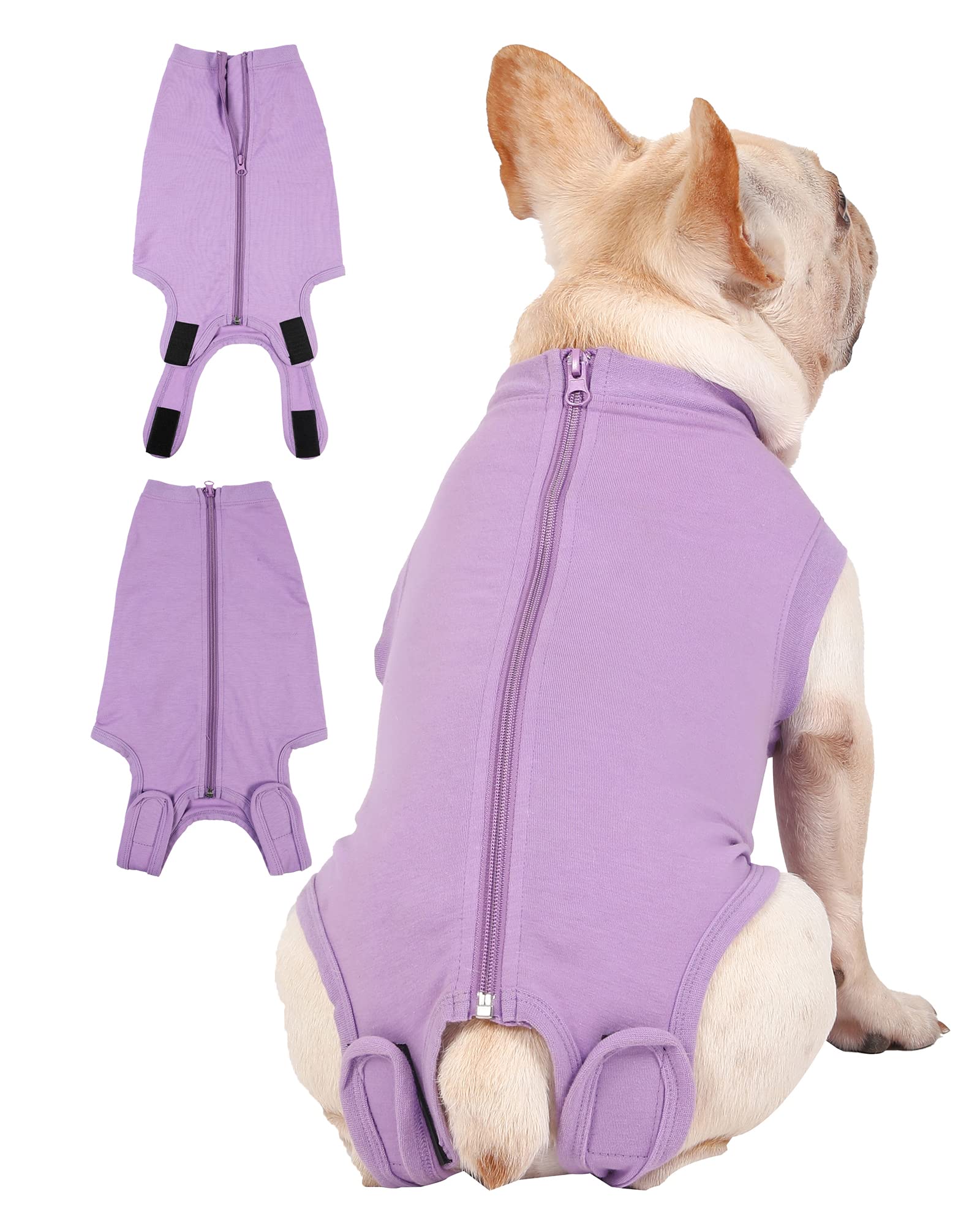 Caslfuca Dog Surgery Recovery Suit - After Spay, Abdominal Wounds Post Surgical Recovery, Anti Licking Breathable Dog Onesies for Small, Medium &