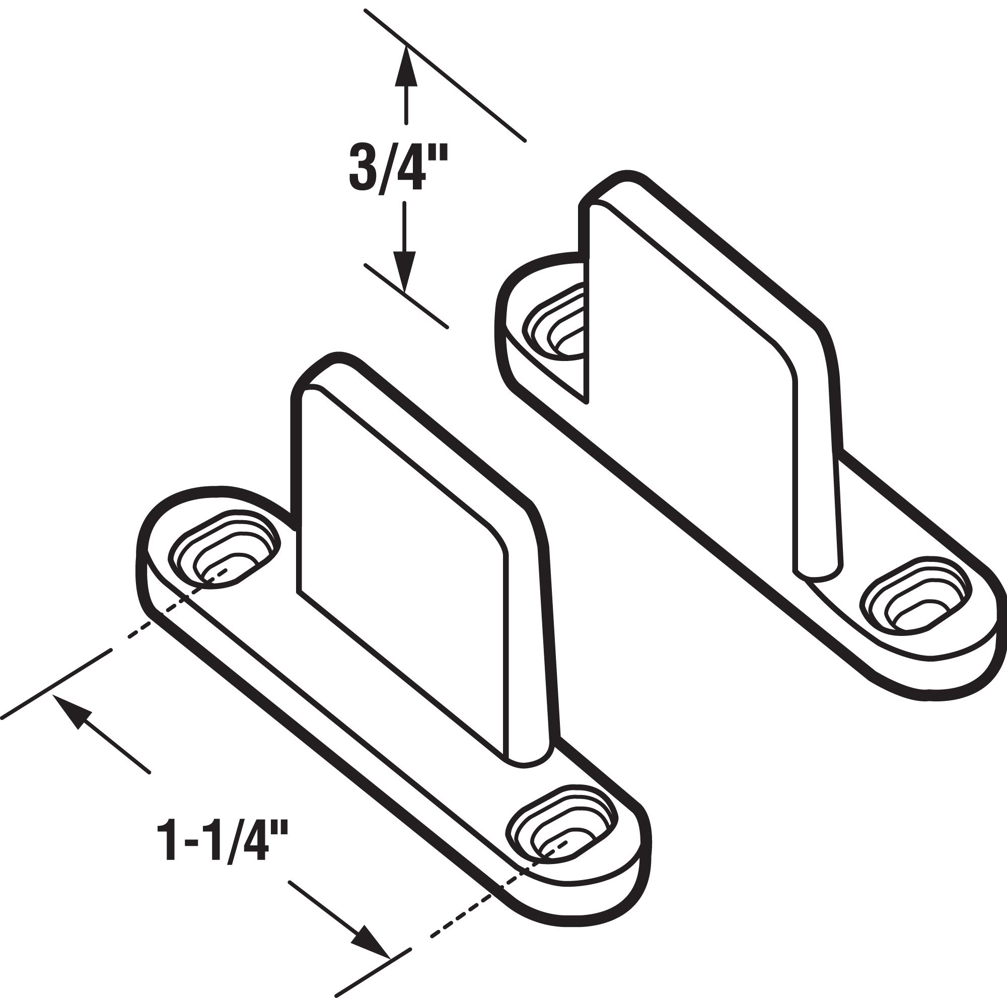 Slide-Co 161092 Nylon, By-Pass Door Floor Guide (2 Pack