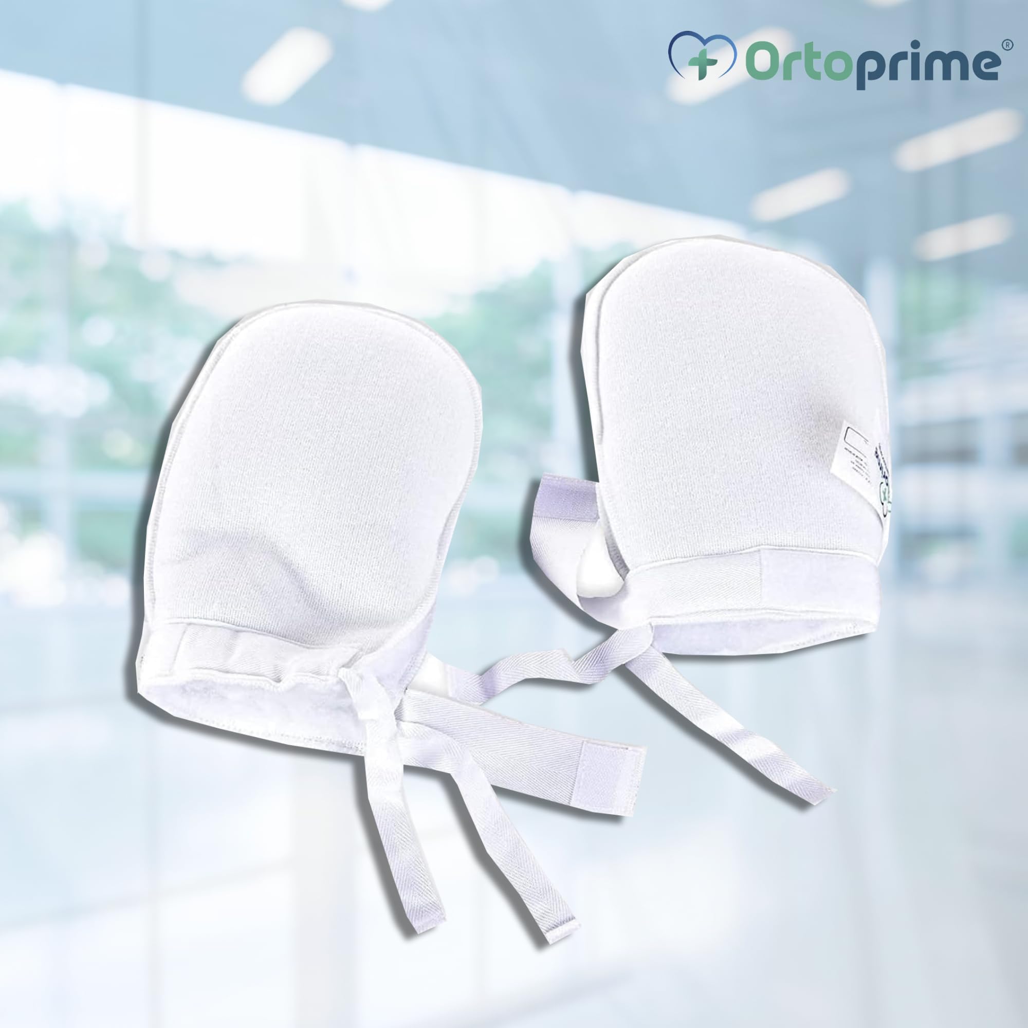 OrtoPrime Muffole Antigraffio - Confezione da 1 paio - Guanti Protettivi Antidecubito - Manopole Antidecubito -Protezione Mani e Polsi – Guanti Imbottiti Antidecubito - Guanti per Anziani e Disabili
