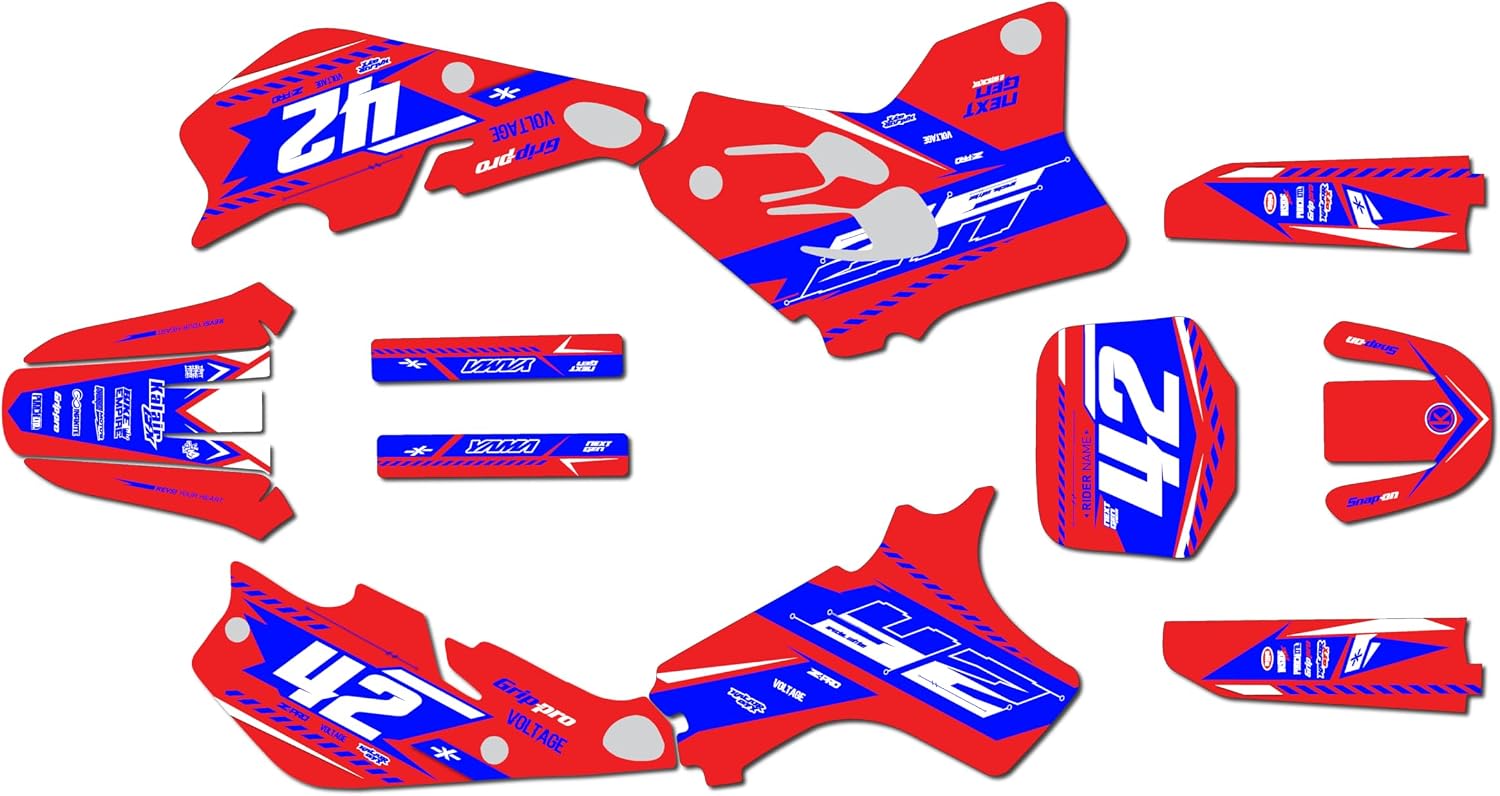 Graphics Kit for Yamaha YZ 80 (1993-2001) Lethal Series Red 16 Mil - Dirt bike Custom Racing Graphics Decals Stickers Kit, no-plastics