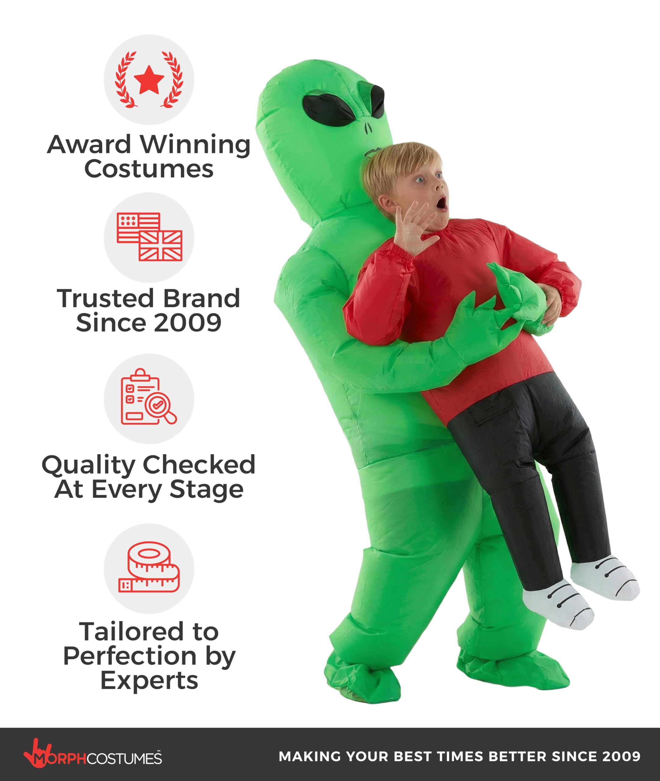 Morph Alien Kostüm Kinder, Aufblasbares Kostüm Kinder, Halloween Kostum Kind, Halloween Kostum Jungen & Mädchen, Karneval Kostüme Kind, Fasching