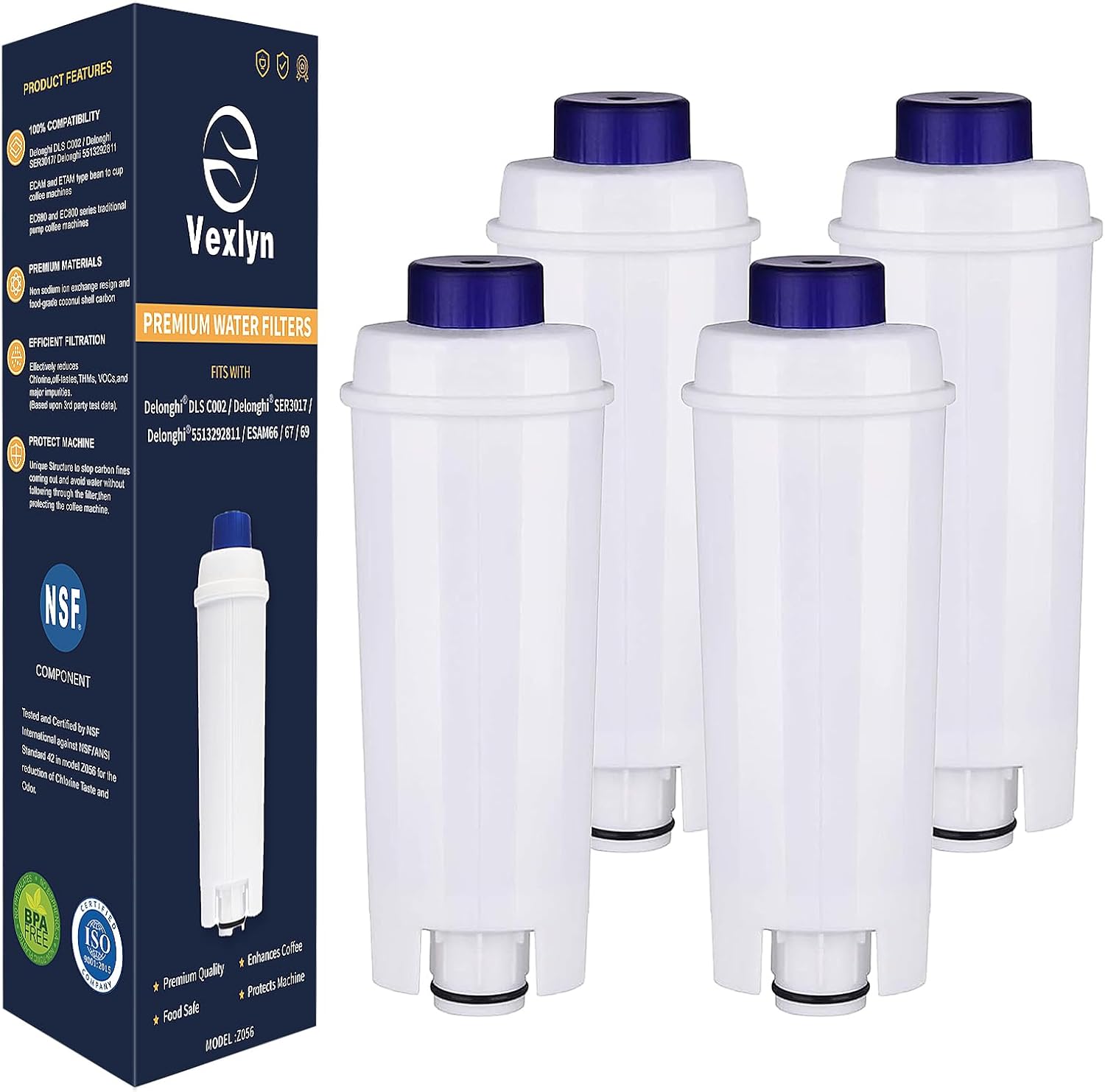 Coffee Machine Filter for Delonghi Filter DLSC002 with Activated Carbon Softener,Water Filter