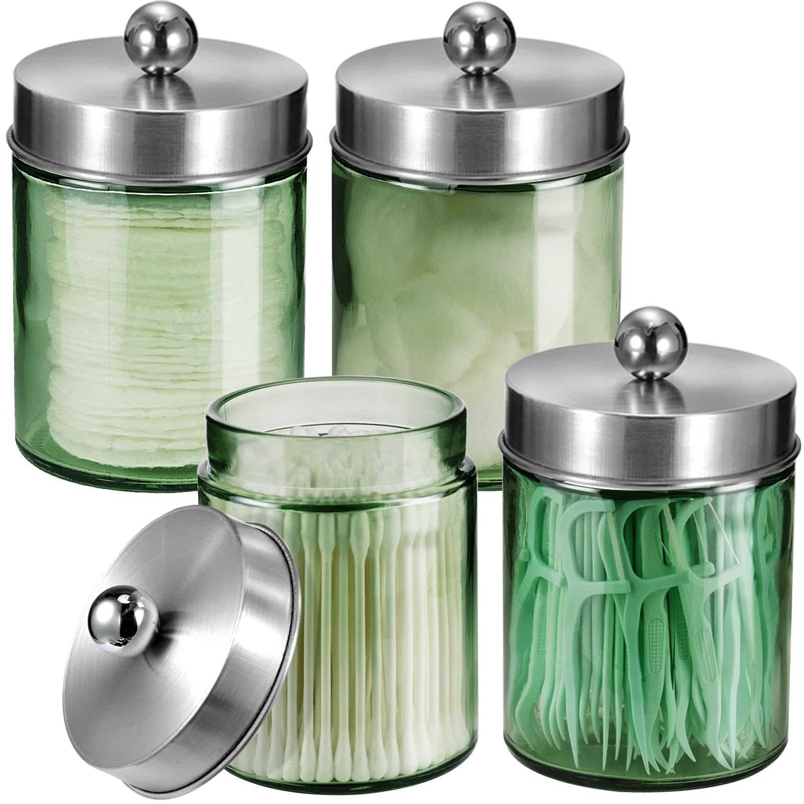 Amber Glass Jars - Qtip Holder for Bathroom -15 Amber Glass Jars - Qtip Holder for Bathroom -15